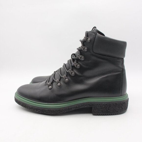 ECCO Crepetray Women's EU 41 US 10 Combat Ankle Boot Black Leather Green - Picture 4 of 12